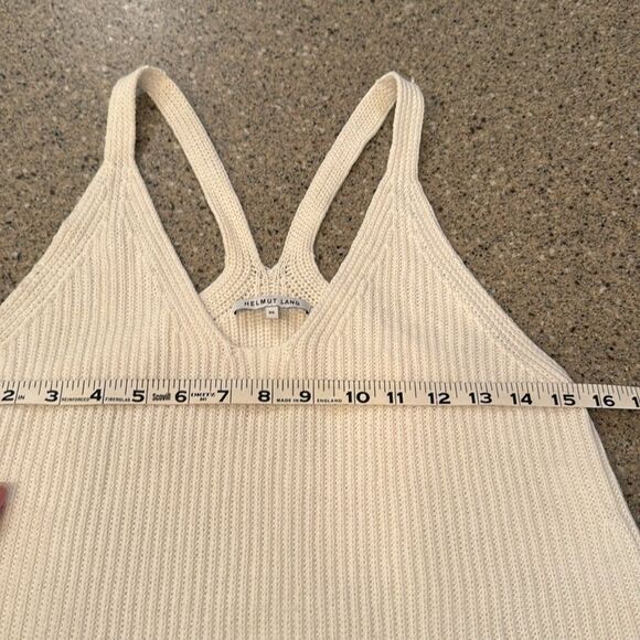 HELMUT LANG Ribbed Racerback Sweater Knit Tank Top - Picture 10 of 11